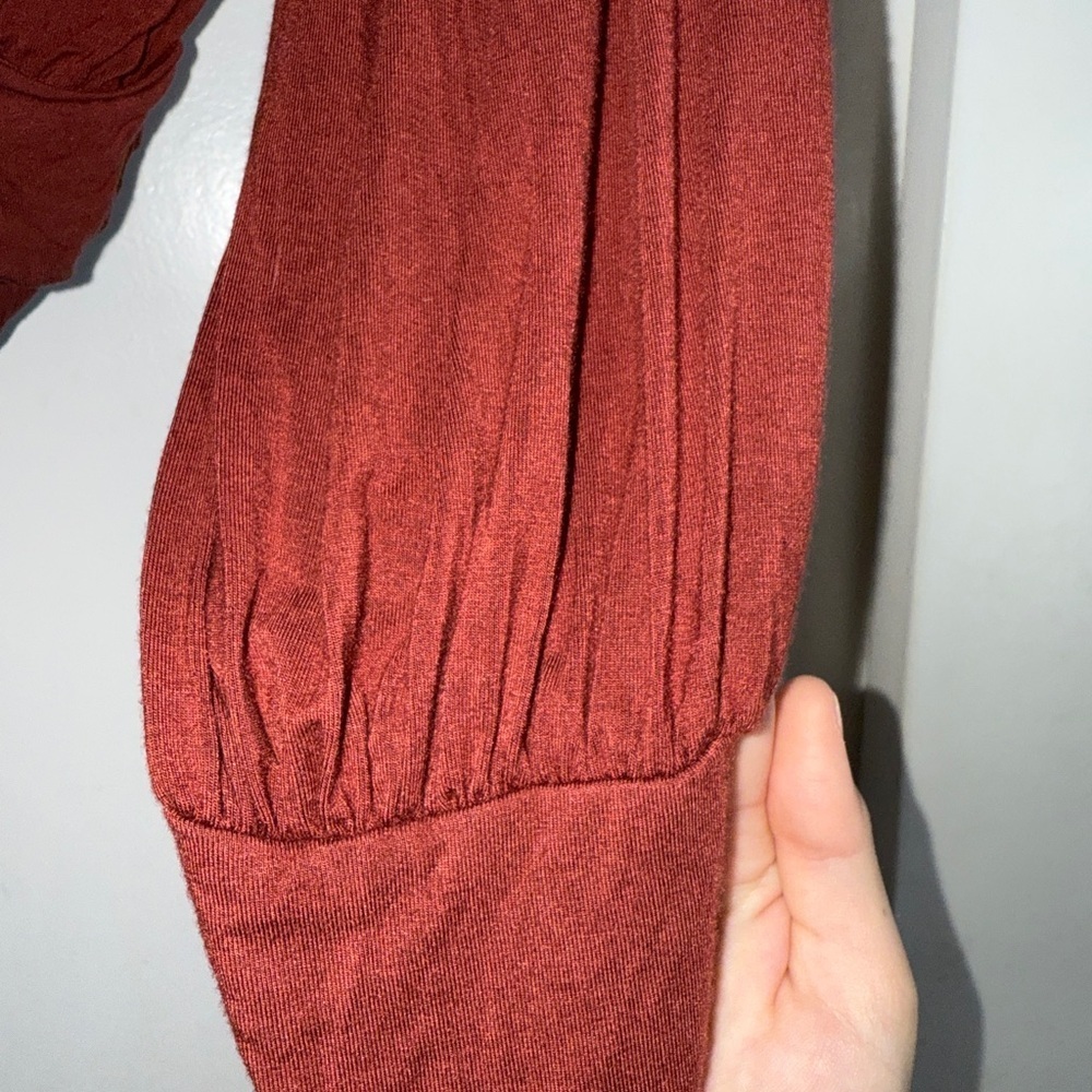 Fashion Nova Elegant Rust Wrap Top - Picture 3 of 5
